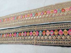 Custom Made Machine Embroidered <b>Ribbons</b> & <b>Laces</b> in Various Designs & Colours for Wedding Dresses in 2 Colour Options - Product Image 2