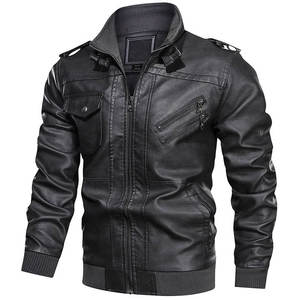 Crafted from durable leather this <b>mens</b> <b>jacket</b> delivers rugged elegance with a perfect balance of comfort and style easy to wear - Product Image 3