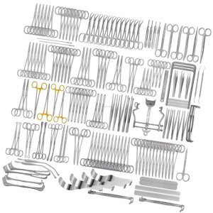 Juego de Instrumentos de Cirugía General Manual de Acero Inoxidable de Alta Calidad, 161 Piezas, Certificado CE ISO, Grado Hospitalario, Servicio OEM ODM - Product Image 1