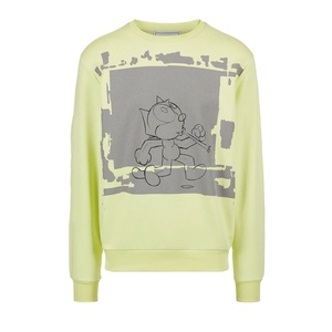 สเวตเชิ้ตคอกลมแขนยาวแบบเรียบสำหรับผู้ชายเสื้อสเวตเชิ้ตผสมผ้าฝ้ายแบบหลวม - Product Image 1