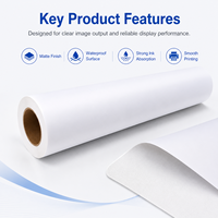 Film PP Mat Brillant Imprimable à l'Eco-Solvant en Rouleau, Papier Synthétique Autocollant Imperméable pour Affiches, Usine de Guangzhou