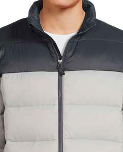 Men's High Quality Soft <b>Silver</b> Grey <b>Puffer</b> <b>Jackets</b> with Collar Full Zipper Two Side Pockets for Winter - Product Image 3