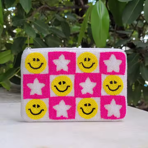 MD HANDICRAFTS Monedero personalizado con cuentas con bordado de estrellas Bolsa de cuentas de semillas hecha a mano Bolsa de mano promocional - Product Image 6