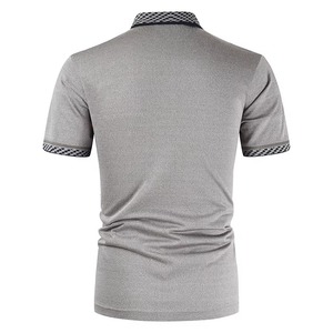 Polo imprimé en tricot de coton grande taille pour hommes à manches courtes pour femmes T-shirt polo d'affaires avec tissu en coton mélangé - Product Image 4