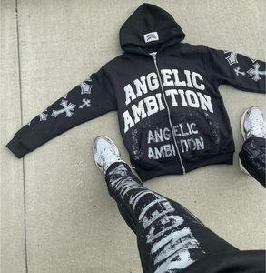 Elegante Rhinestone invierno sólido a prueba de viento ecológico Sudadera con capucha de gran tamaño para hombres diseñador moda Streetwear Cool Urban Outfit - Product Image 2