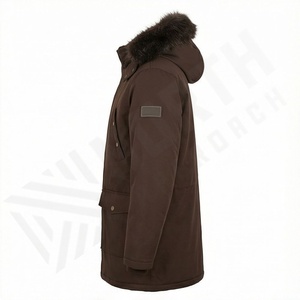 Veste parka pour homme, manteau d'hiver de haute qualité, col montant, toile, logo personnalisé, design thermique isolé, coupe-vent, vêtement d'extérieur lourd - Product Image 3