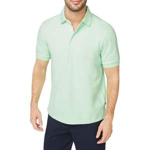 เสื้อโปโลสำหรับผู้ชายเสื้อเชิ๊ตโปโลเข้ารูปแบบครึ่งแขนใส่สบายเนื้อผ้าถักน้ำหนักเบาลายพื้นโลโก้ตามสั่ง100% - Product Image 1