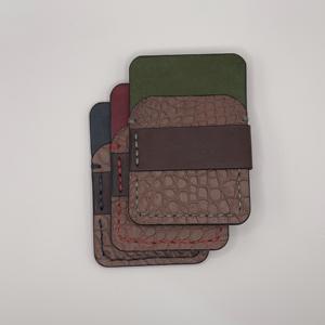 Portefeuille mince de porte-cartes en cuir véritable fait main élégant avec des bords brunis Organisateur durable pour les hommes HLC-0196 - Product Image 5