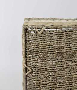 Vente en gros de paniers versatiles pliables de forme carrée en jacinthe d'eau naturelle pour le Vietnam Vintage OEM/ODM fait à la main pour jonc de mer - Product Image 5