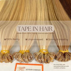 Venta al por mayor de alta calidad 100% sedoso recto europeo crudo vietnamita extensiones de cabello humano Natural Rubio Remy Bundle - Product Image 2