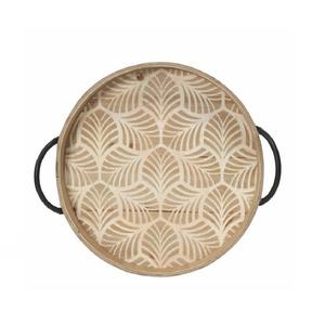 ถาดไม้จับเหล็กสีดำทันสมัยทันสมัยถาดเสิร์ฟโลหะสำหรับตกแต่งโต๊ะรูปร่างตามสั่งสี - Product Image 1