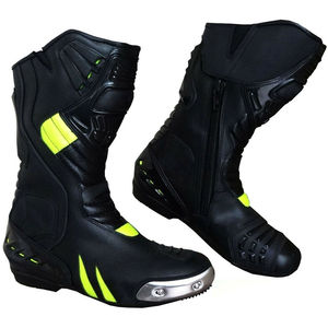 Bottes de moto en gros pour hommes, imperméables, respirantes, en cuir, chaussures de sport, bottes de moto à longue cheville - Product Image 1