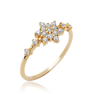 Flower Design Zircon Stone Cluster <b>Ring</b> Wholesale 925 Sterling Silver Jewelry Turkish Handcrafted - Product Image 1
