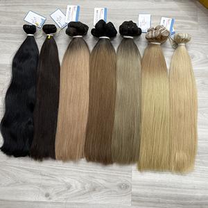 ¡ALTA CALIDAD SUPERIOR! 100% Extensiones de cabello humano de trama vietnamita Extensiones de cabello de trama Remy dibujado doble virgen crudo - Product Image 6