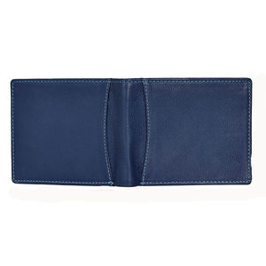 Portefeuille en cuir véritable pour homme, durable, élégant, court, à fermeture ouverte, élégant, finition lisse, qualité supérieure, personnalisable - Product Image 2