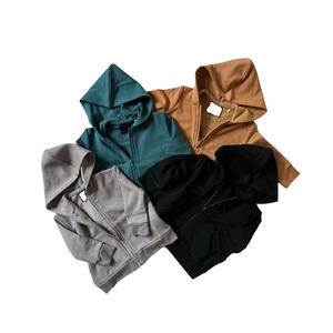 Sweat à capuche zippé en bambou pour enfants coton bio français éponge garçons sweats à capuche zippés sweats à capuche zippés pour enfants - Product Image 1