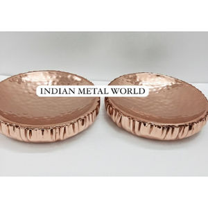 Bol à chocolat en cuivre pur martelé à la main, bol rond en métal pour servir des bonbons, pour la maison et les restaurants, vaisselle écologique - Product Image 1