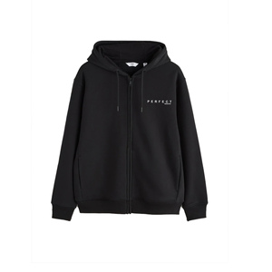 OEM custom design <b>black</b> color <b>zipper</b> <b>hoodie</b> 100% Cotton Pullover for Men with Custom Logo Print all Sizes Winter Streetwears - Product Image 3