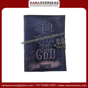 Hot Sale Top Quality Genuine Leather Notebook <b>Diary</b> Hand Embossed Design Leather Bound Journal With <b>Lock</b> for Travel - Product Image 3