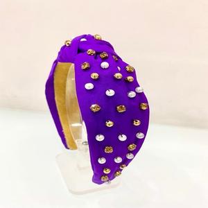 Venta al por mayor de la parte superior anudada diadema de cuentas para las mujeres las niñas brillante Zig-Zag Oro Verde patrón de moda diadema - Product Image 5