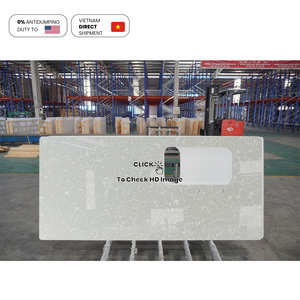 Losa de cuarzo de lujo Llamativa a tiempo Entrega Bungalow Textura de jade brillante Encimera de cocina Losa de piedra de cuarzo artificial - Product Image 3