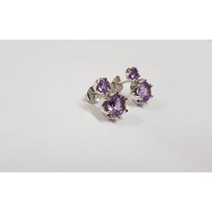 Women's Classic and Trendy Amethyst White Gold <b>Stud</b> <b>Earrings</b> for Wedding and Engagement Occasions - Product Image 2