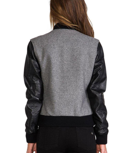 Veste universitaire en laine pour femme, collection hiver-automne, haute qualité, respirante, séchage rapide, broderie logo personnalisée, manches en cuir – Offre Spéciale - Product Image 2