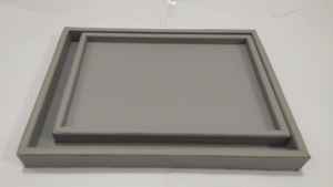 Bandeja Rectangular de Servicio de Primera Calidad en Cuero y Terciopelo, Piezas de 2 Colores, Ideal para el Hogar, Restaurantes y Hoteles - Product Image 3