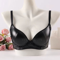 Sujetador de Encaje y Cuero Transpirable, Elegante y Sólido, con Tirantes Ajustables, Diseño Sexy, Sin Varillas, Soporte Personalizable, Copa 3/4 para Adultos