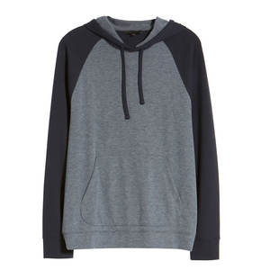 Sweat à capuche d'hiver en coton polaire technique 100% coton avec manches contrastées Sweat à capuche style doux pour hommes - Product Image 4