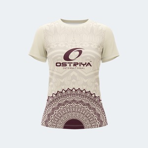 Camiseta de Mujer de Corte Regular, Cuello Redondo, Manga Corta, Secado Rápido, Diseño Tribal, Estilo Urbano - Product Image 5