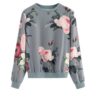 Jersey de manga larga antipilling para mujer, sudadera, precio al por mayor, Top de cuello redondo para ropa de invierno con logotipo frontal - Product Image 1
