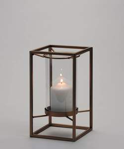 Large Rectangular Metal Iron Rod Candle <b>Holder</b> with <b>Tea</b> <b>Light</b> Handle Black <b>Glass</b> Lantern for Home Christmas Decor - Product Image 5