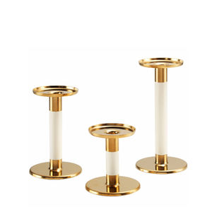 Candelabro de aluminio Chapado en plata, Juego de 3 portavelas - Product Image 4