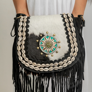 Bolsos con flecos de alta calidad de piel de vaca auténtica de estilo occidental, bolso bandolera de cuero elegante, bolsos bohemios, bolso Vintage elegante gitano - Product Image 3