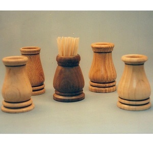 Porte-cure-dents en bois fabriqué à la main avec base sur pied finition lisse accessoire de table élégant pour cuisine salle à manger Restaurant - Product Image 3