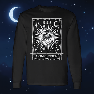 T-shirt a maniche lunghe con numeri angelici 999, numerologia della completività - Product Image 3