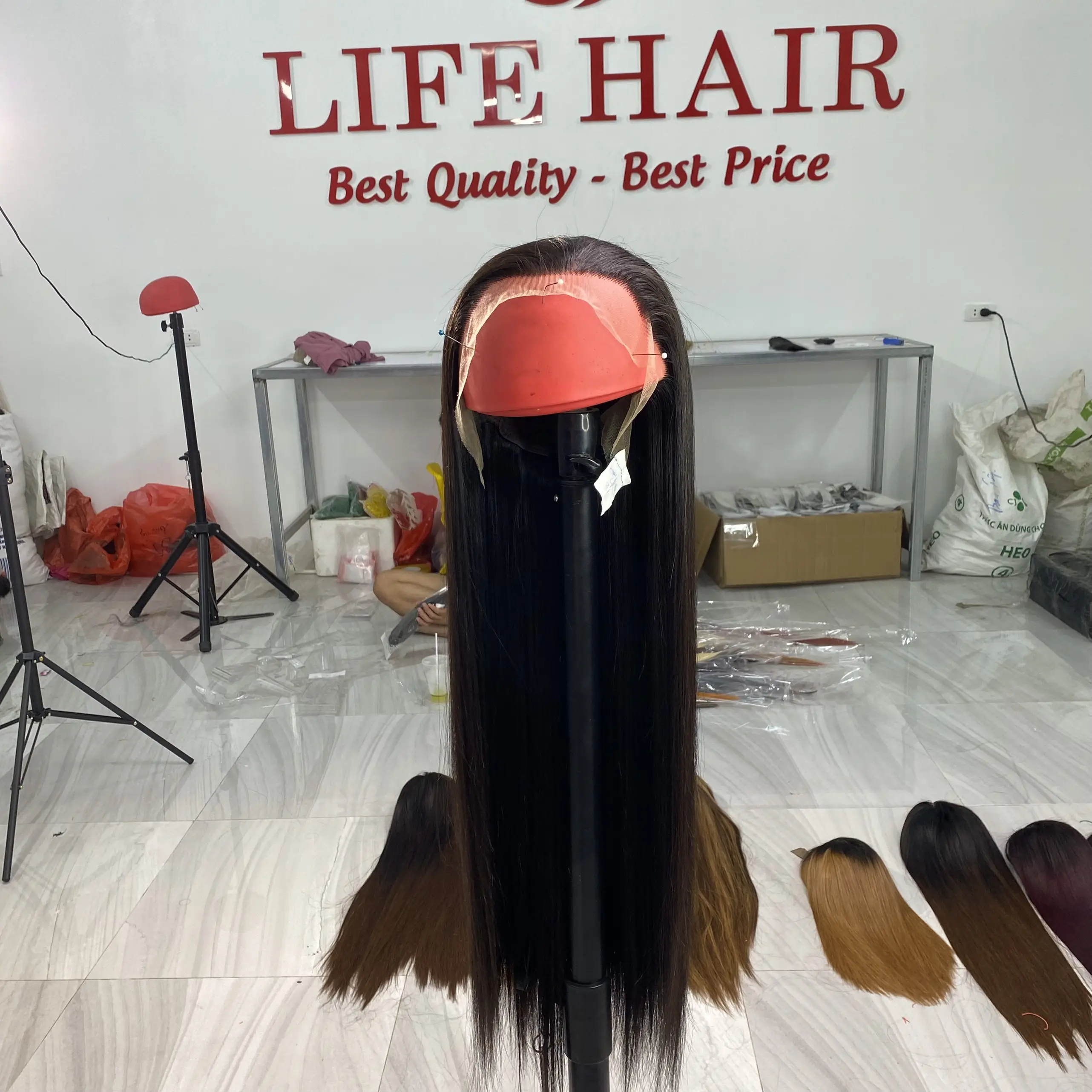 Fabrieksprijs Menselijk Haar Pruik Onbewerkt Onbewerkt Maagdelijk Haar Vietnamese Human Hair Extensions, Geniale Inslagmachine Dubbele Inslag