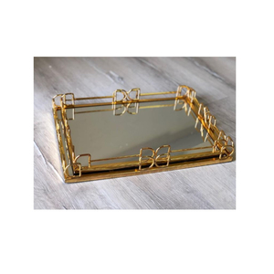 Elegant Decorative Display Trays Made of Metal <b>Mirror</b> Tray Rectangular <b>Tabletop</b> Tray at Attractive Price by Indian Metal World - Product Image 3