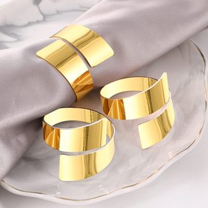 Accessoires de vaisselle élégants pour la maison, les hôtels et les mariages, porte-serviettes en métal doré brillant, design attrayant - Product Image 1