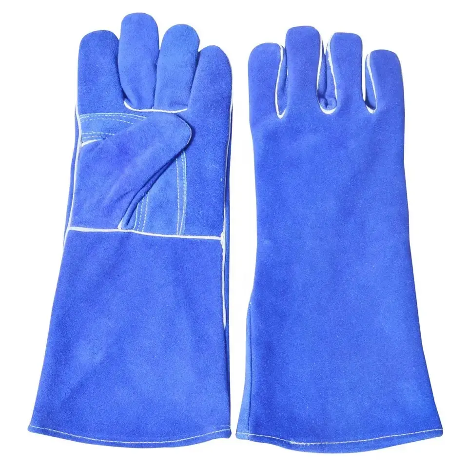 Factory Direct Custom Cow Split Leather Welder Hand Labor Protection Welding Industry Leather Welding Gloves