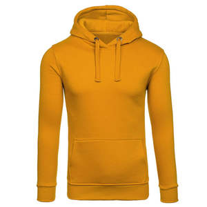 Sweat-shirts à capuche unisexes 100% coton molletonné, jaune uni, respirant, personnalisable, col bouffant, streetwear, hiver, homme - Product Image 6