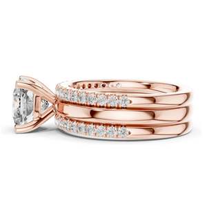 3.50 CT <b>Cushion</b> Cut Lab Diamond Bridal Ring Set for Women VVS-VS EF Clarity 18KT, 14KT, 10KT Gold & 925 Silver Rose, - Product Image 6