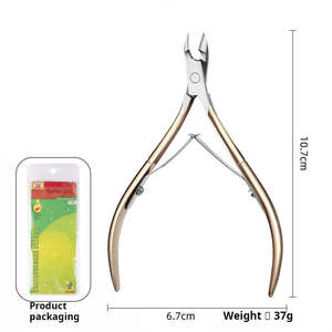 Paquet de coupe-ongles en acier inoxydable pince à cuticules ciseaux outils de manucure avec pointes de lame tranchantes PVC sac produit de beauté - Product Image 5
