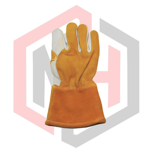 Guantes de Soldadura de Cuero Reforzado Resistentes al Calor Extremo, Resistentes, Industriales, Cosidos con Hilo, de Seguridad, para Bomberos, 16 Pulgadas, 7 oz - Product Image 3