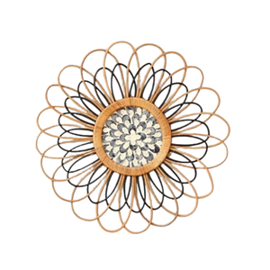 Hermosa forma de flor de ratán para colgar en la pared decoración Handwicker patrón Vertical estilo artístico decoración del hogar de Vietnam - Product Image 4