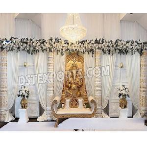 Decoración Impresionante para Eventos de Bodas Hindúes, Escenario Impresionante para Recepciones de Bodas Indias, Diseño de Escenario de Boda Estilo Rajwada - Product Image 1