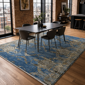 Netline Home Royal Patina Mid Blue Vintage <b>Washable</b> <b>Rug</b> - Product Image 4