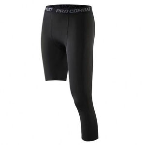 Custom Logo Breathable <b>Men</b> Gym Wear <b>Compression</b> <b>Shorts</b> Baselayer One Leg Pants Basketball Cropped Leggings high quality - Product Image 4