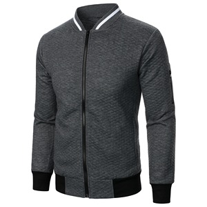 Otoño Invierno hombres Waffle cremallera cuello en V Casual Sudadera con capucha 100% algodón bordado sudaderas con capucha y sudaderas - Product Image 2